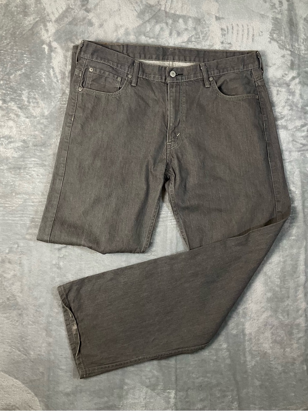Levis 569 Jeans Mens 36x34 Loose Fit Straight Leg Gray 100% Cotton Denim